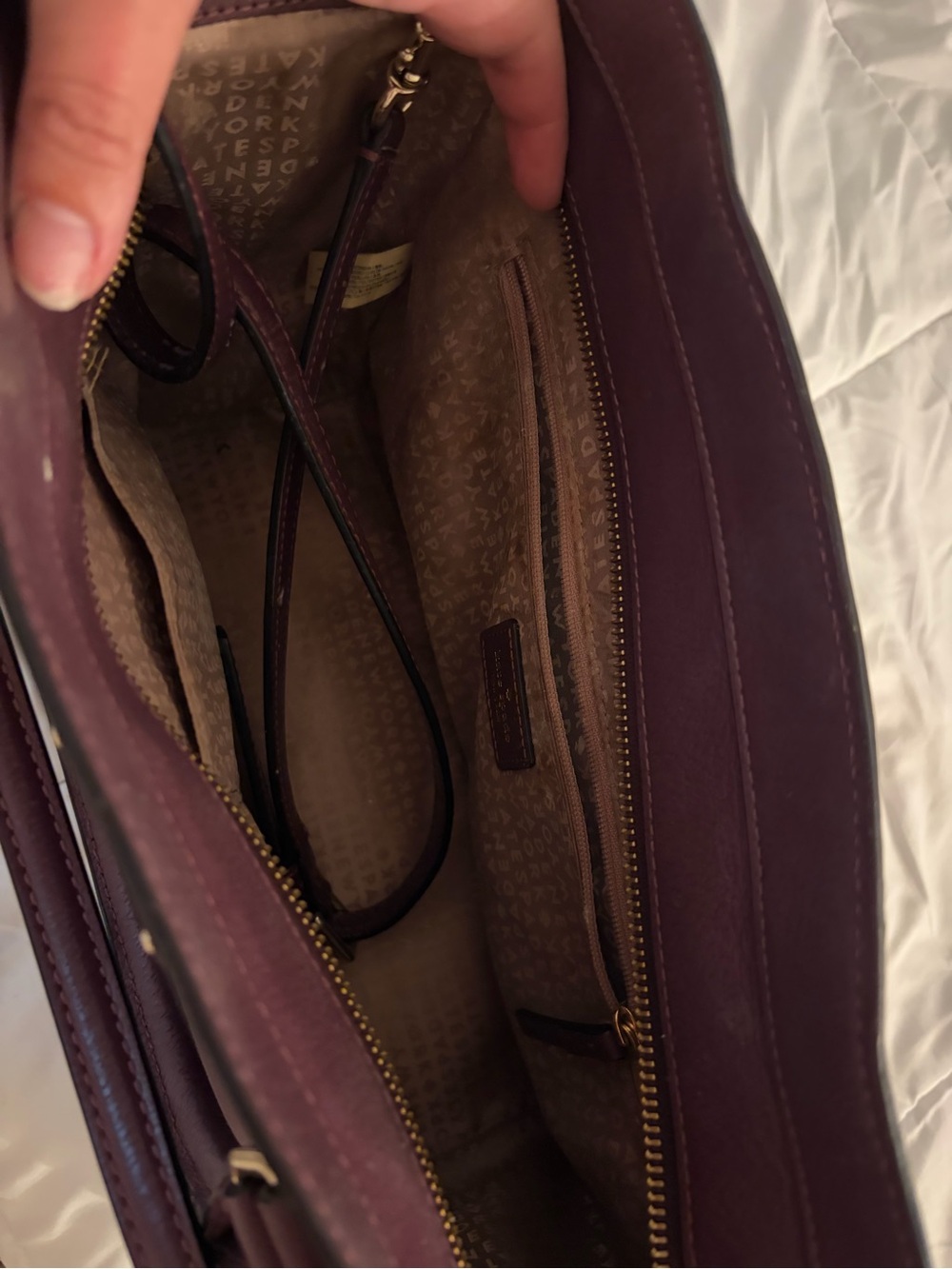 kate spade Burgundy Leather Satchel with Gold Hardware - Picture 2 of 2